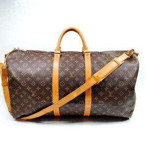 Pre-owned Authentic Louis Vuitton LV Boston Bag Keepall Bandouliere 55 Monogram